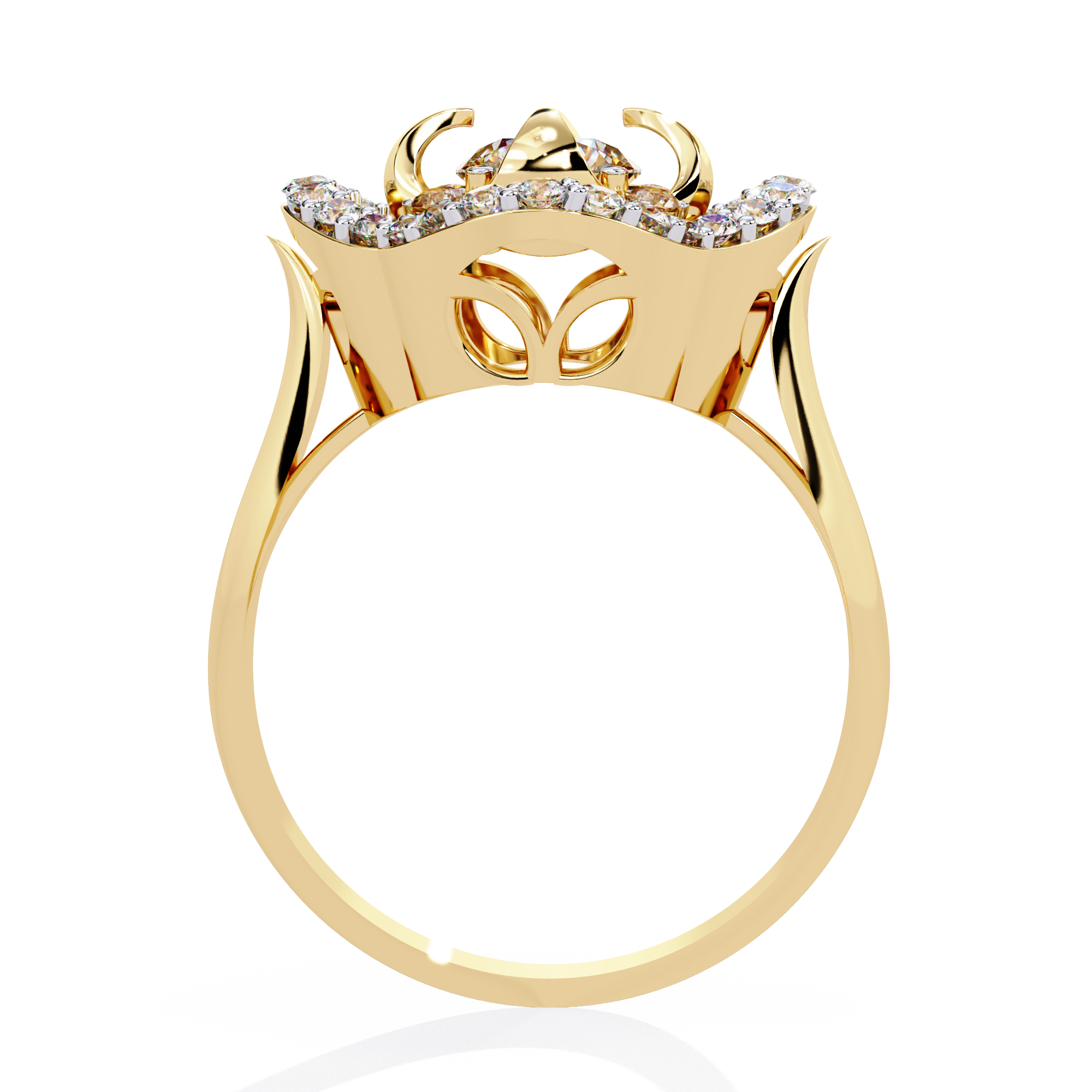 Solitairekart 0.81ct Floral Halo Diamond Ring-HI Color, VS-SI Clarity